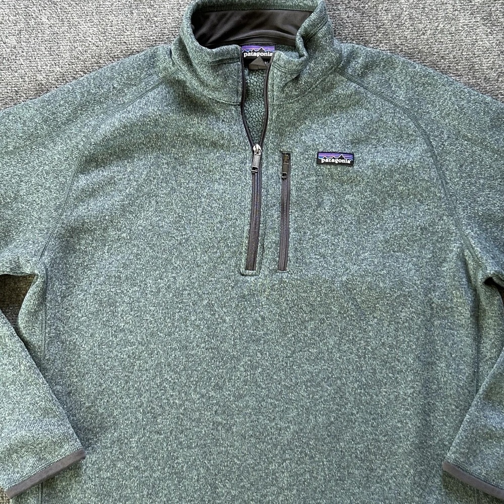 Patagonia Better Sweater Mens 2XL Green 1/4 Zip Fleece Pullover Chest Pocket